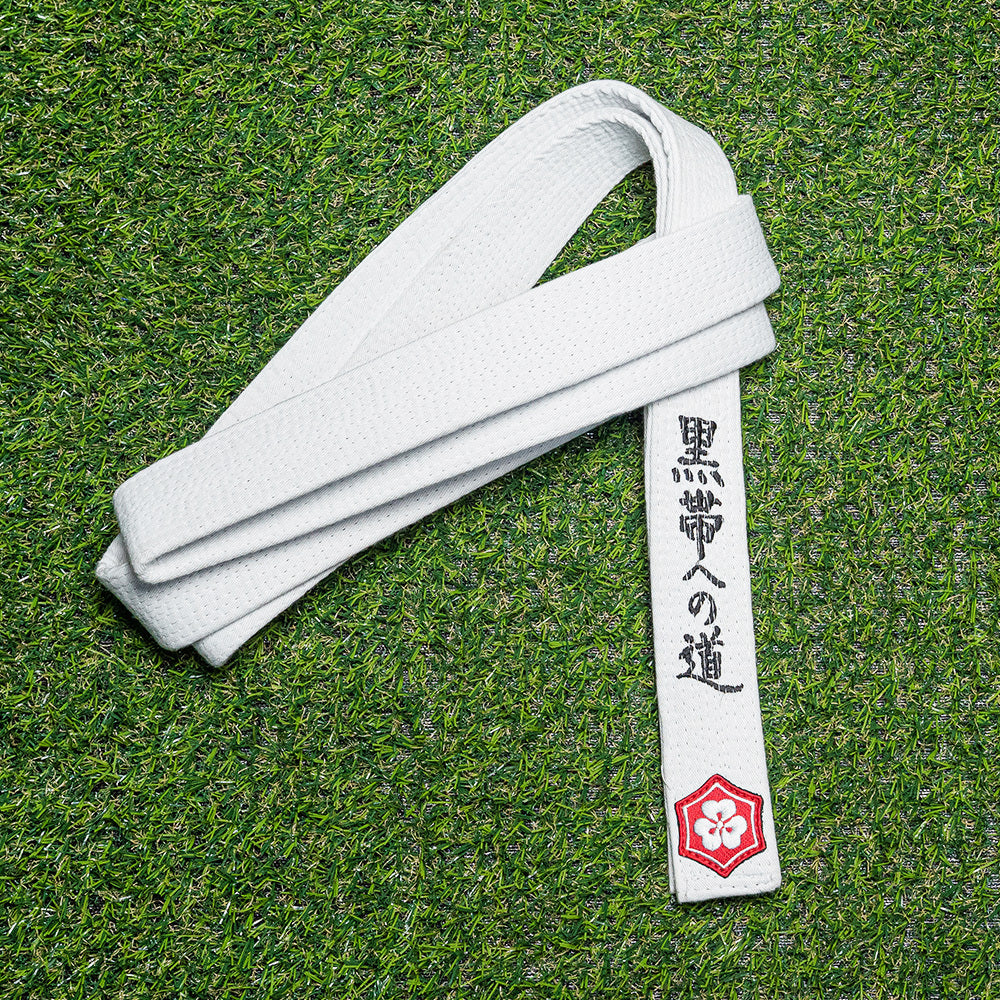 THE ROAD TO BLACK EDITION — CLASSIC white belt with black embroidery