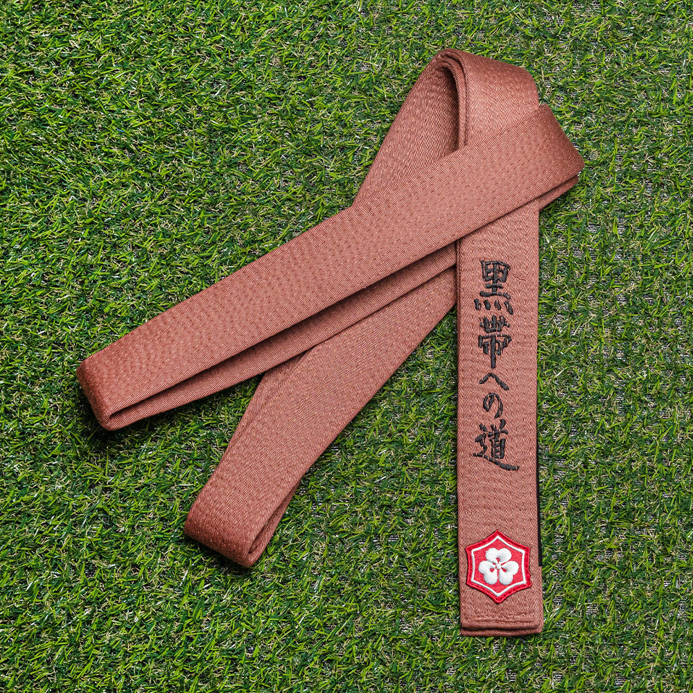 THE ROAD TO BLACK EDITION — CLASSIC brown belt with black embroidery