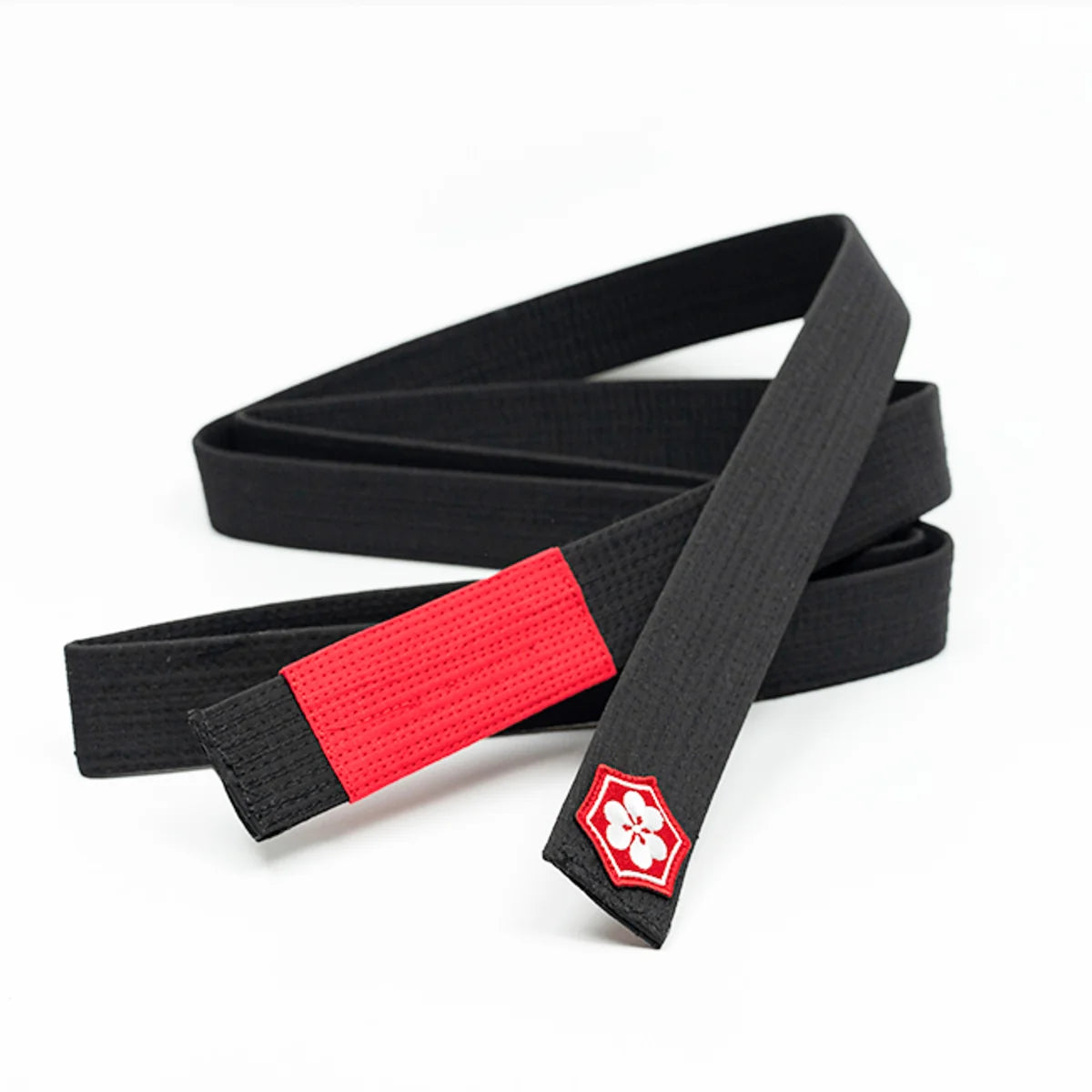 Black KANJI AIR BJJ belt with a red rank bar
