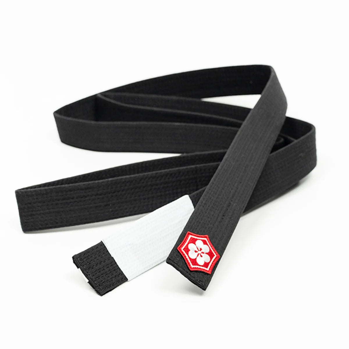 Black KANJI AIR BJJ belt with a white rank bar