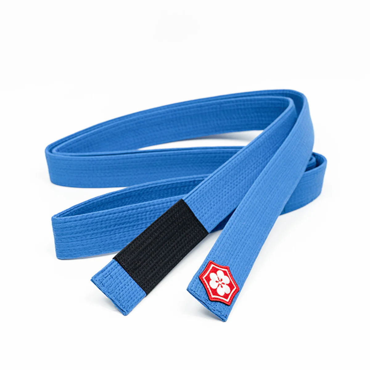 Blue KANJI AIR BJJ belt with a black rank bar