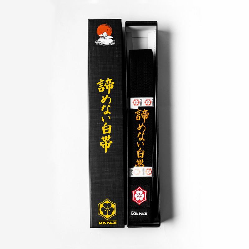 "WHITE BELT WHO NEVER QUIT" [Pre-Embroidery Black Belt / with Original]