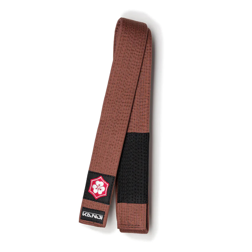 Brown KANJI Original BJJ belt with a black rank bar